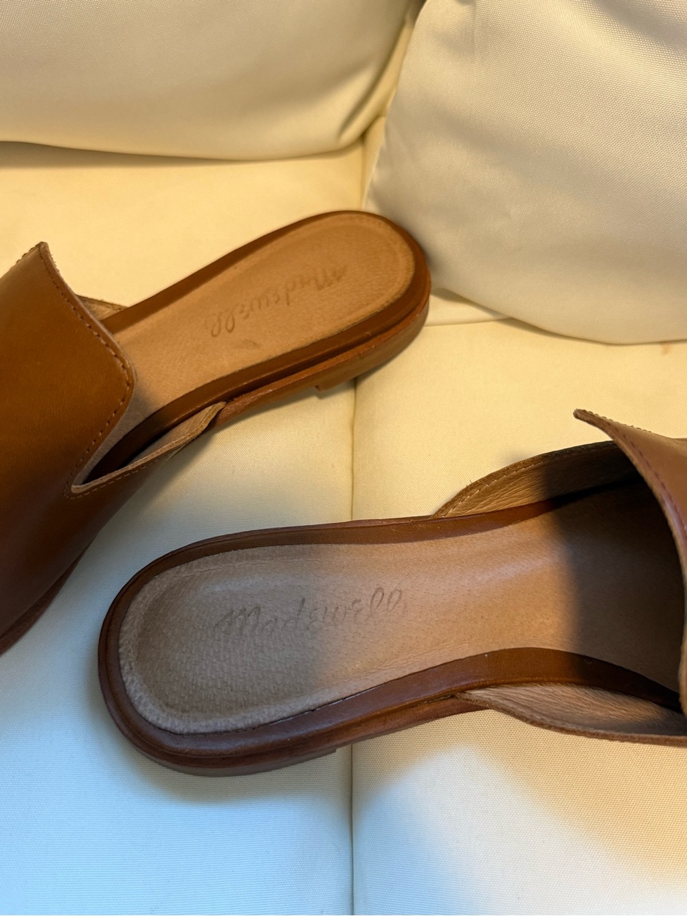 Madewell Brown Leather Pointed Slip-On Women's Mules - Picture 2 of 2